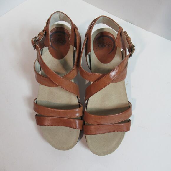 Abeo Biosystem Sandals Womens 7M Brown Leather Comfort Shoes Chunky Heel Y2K 00s - Picture 6 of 13